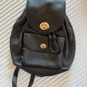 Black Leather Backpack